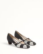 BOWOW PUMPS IN MOIRÈ FABRIC WITH CRYSTALS 45MM